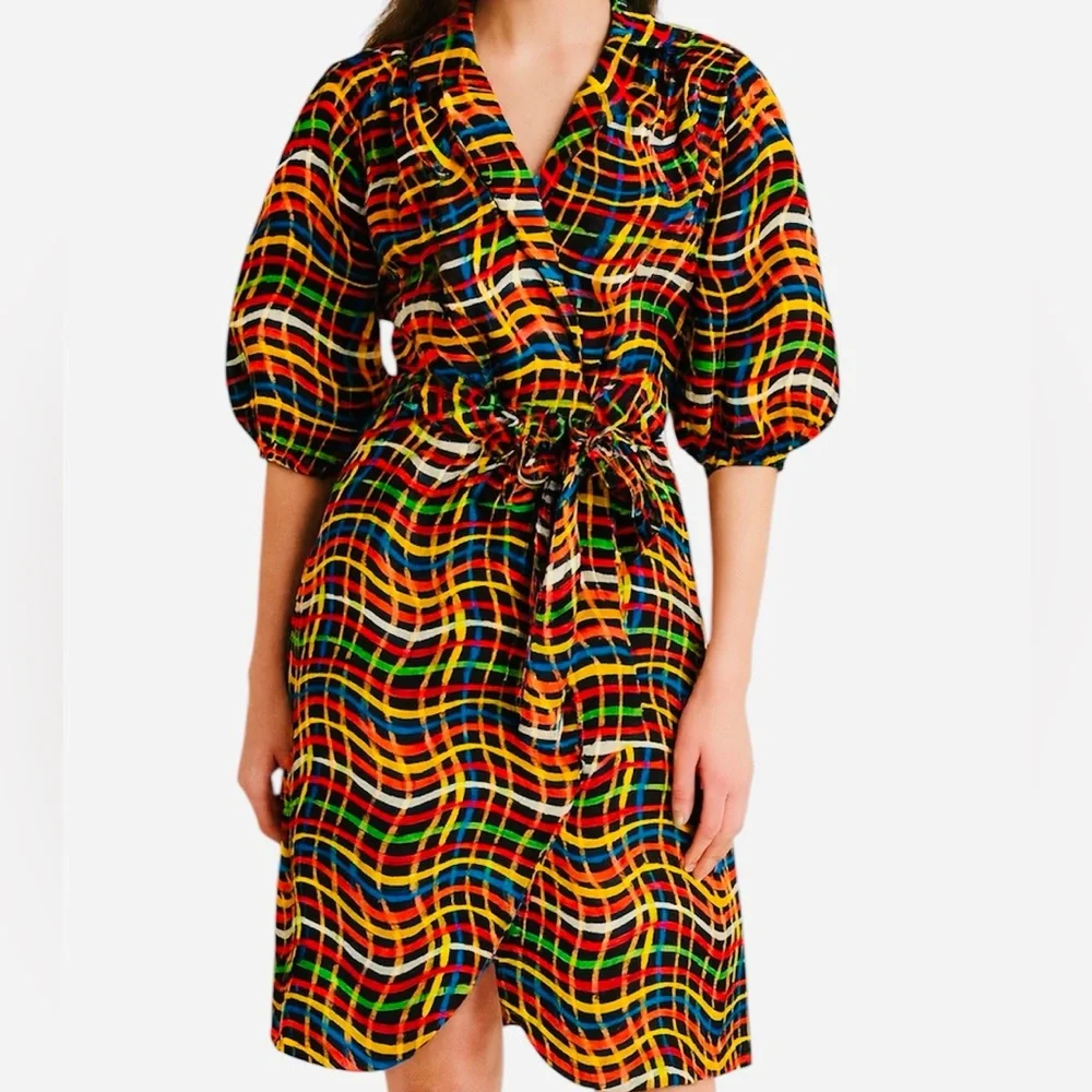 Giovanna Signature Multicolor geometric print dress